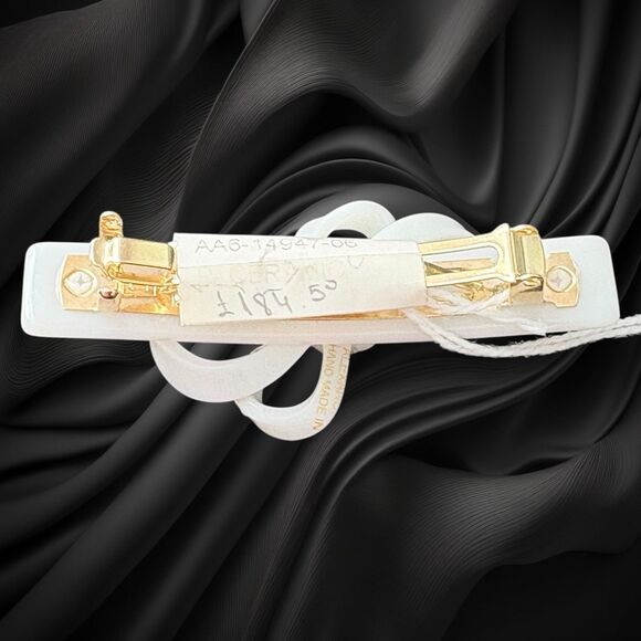 Alexandre de Paris Crystal Bow Barrette 3” White Made in France Luxury Hair Clip main image 7